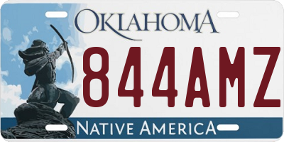 OK license plate 844AMZ