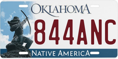 OK license plate 844ANC