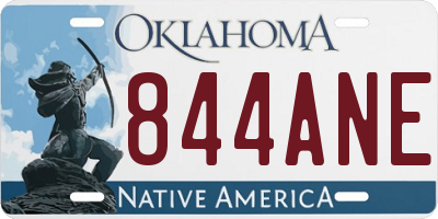 OK license plate 844ANE