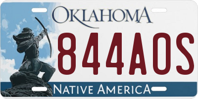OK license plate 844AOS