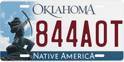 OK license plate 844AOT