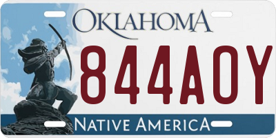 OK license plate 844AOY