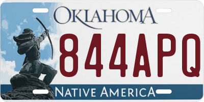 OK license plate 844APQ
