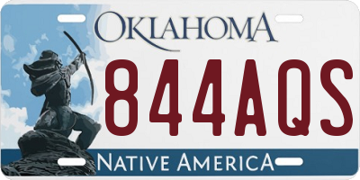 OK license plate 844AQS