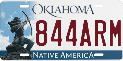 OK license plate 844ARM
