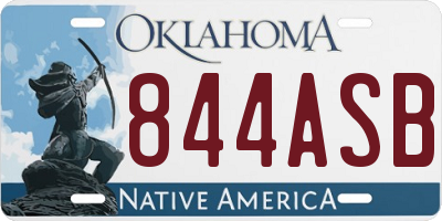 OK license plate 844ASB