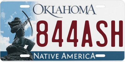 OK license plate 844ASH