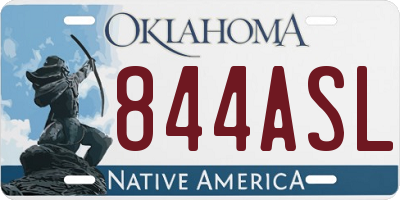 OK license plate 844ASL