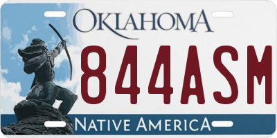 OK license plate 844ASM