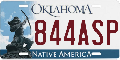 OK license plate 844ASP