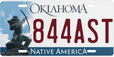 OK license plate 844AST