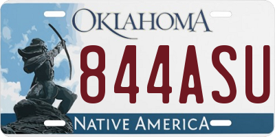 OK license plate 844ASU