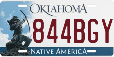 OK license plate 844BGY