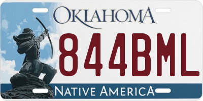 OK license plate 844BML