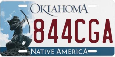 OK license plate 844CGA