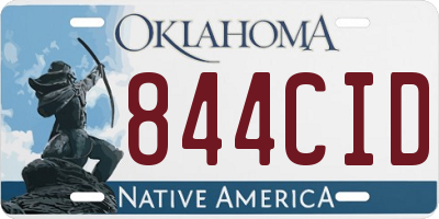 OK license plate 844CID