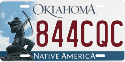 OK license plate 844CQC