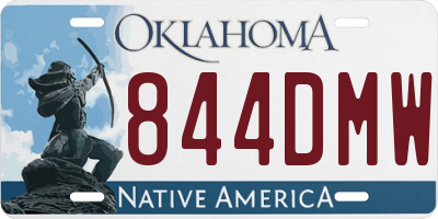 OK license plate 844DMW