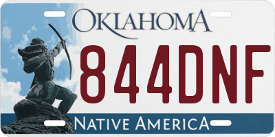 OK license plate 844DNF