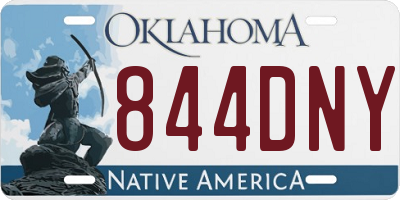 OK license plate 844DNY
