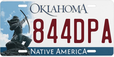 OK license plate 844DPA