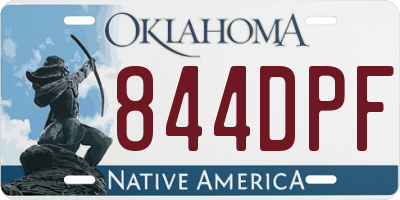 OK license plate 844DPF