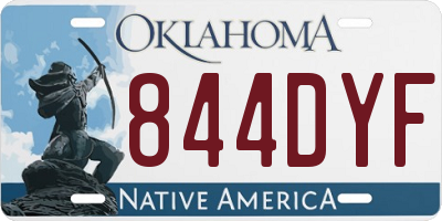 OK license plate 844DYF