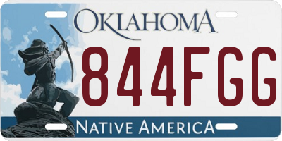 OK license plate 844FGG