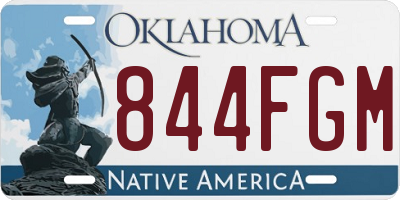 OK license plate 844FGM