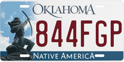 OK license plate 844FGP