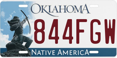 OK license plate 844FGW