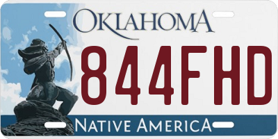 OK license plate 844FHD