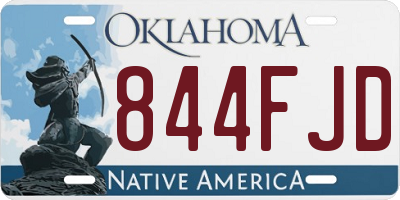 OK license plate 844FJD