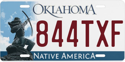 OK license plate 844TXF
