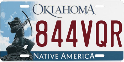 OK license plate 844VQR