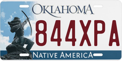 OK license plate 844XPA