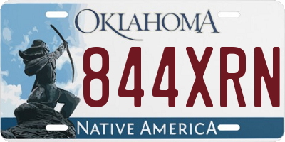 OK license plate 844XRN