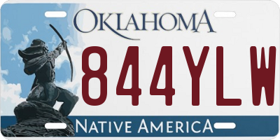 OK license plate 844YLW