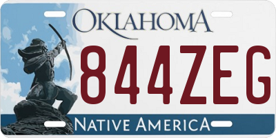OK license plate 844ZEG