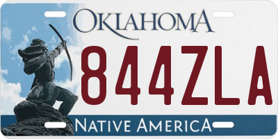 OK license plate 844ZLA