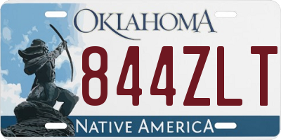 OK license plate 844ZLT