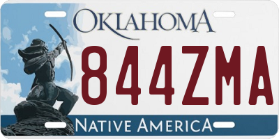 OK license plate 844ZMA