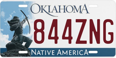 OK license plate 844ZNG