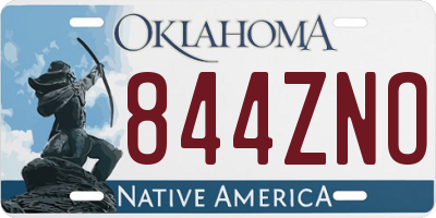 OK license plate 844ZNO