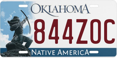 OK license plate 844ZOC