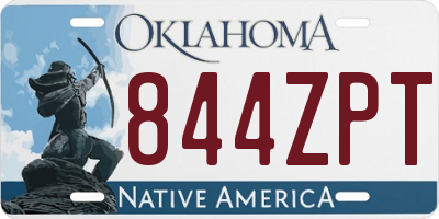 OK license plate 844ZPT
