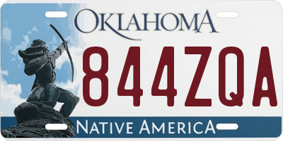 OK license plate 844ZQA