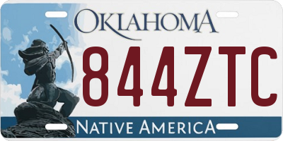 OK license plate 844ZTC