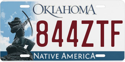 OK license plate 844ZTF