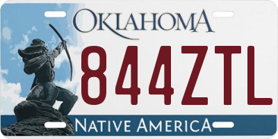 OK license plate 844ZTL